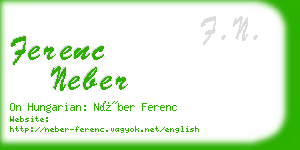 ferenc neber business card